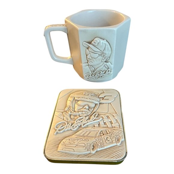 Dale Earnhardt NASCAR 50th Anniversary 3D Mug & Plaque Vintage 1998 Ceramic Coll - Picture 1 of 10